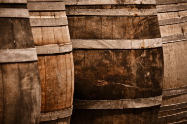 Wine Barrels in Cellar clipart