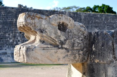 Chichen Itza Maya heykeli yakın çekim