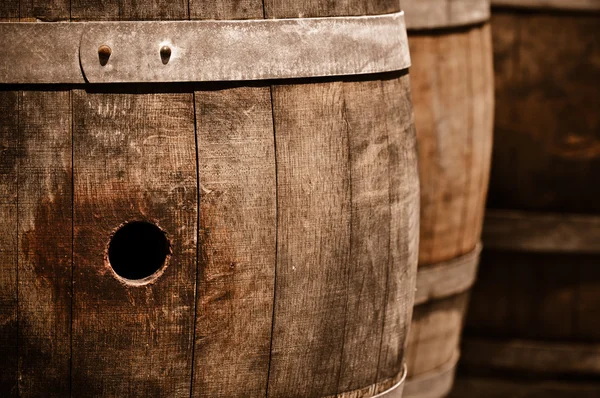 Wine Barrels in Cellar — Stock Photo, Image