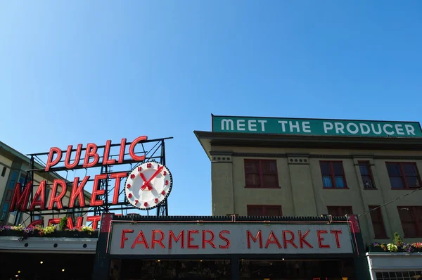 Centro do Mercado Público em Seattle Washington — Fotografia de Stock