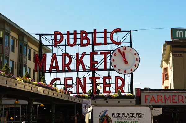 Centro do Mercado Público em Seattle Washington — Fotografia de Stock