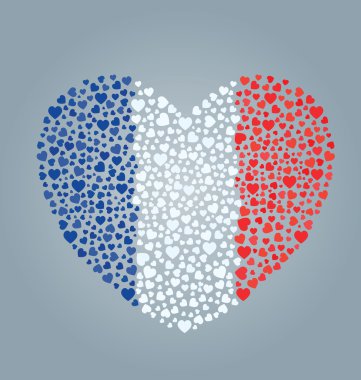 Fransız bayrağı kalp