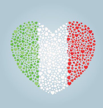 Italian Flag Heart clipart