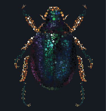 Scarab Beetle With Color Blind Effect clipart