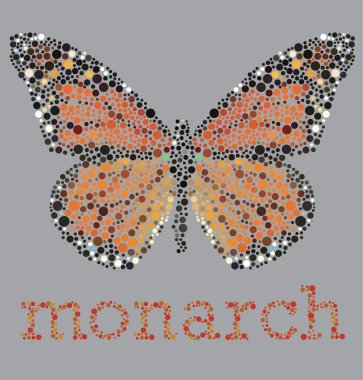 Monarch Butterfly With Color Blind Effect clipart