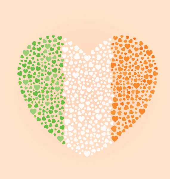 Irländska flaggan hjärta — Stock vektor