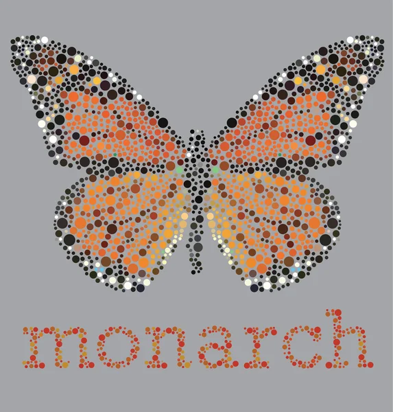 Monarchfalter mit Farbenblindwirkung — Stockvektor