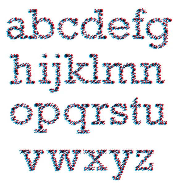 3D colorblind lettertype — Stockvector