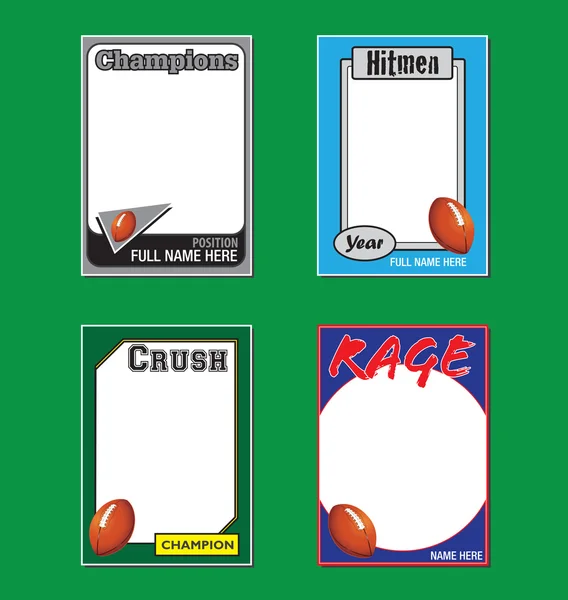 Football Trading Card Picture Frames — Stock Vector