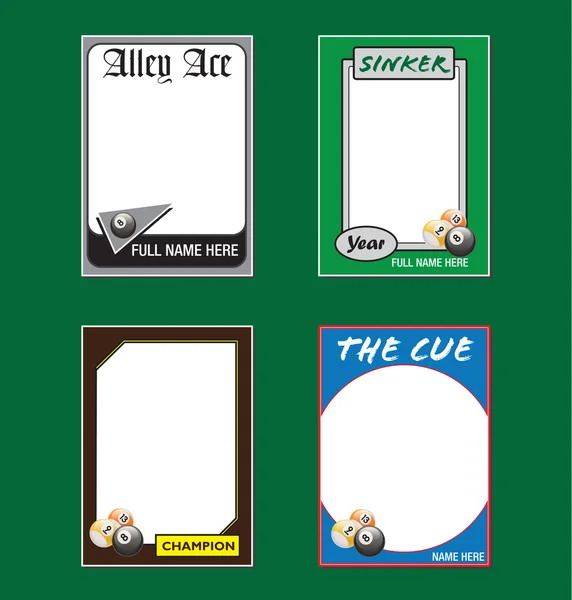 stock vector Billiards Trading Card Picture Frames