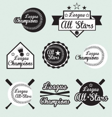 Vector Set of All Star and League Champions Labels clipart