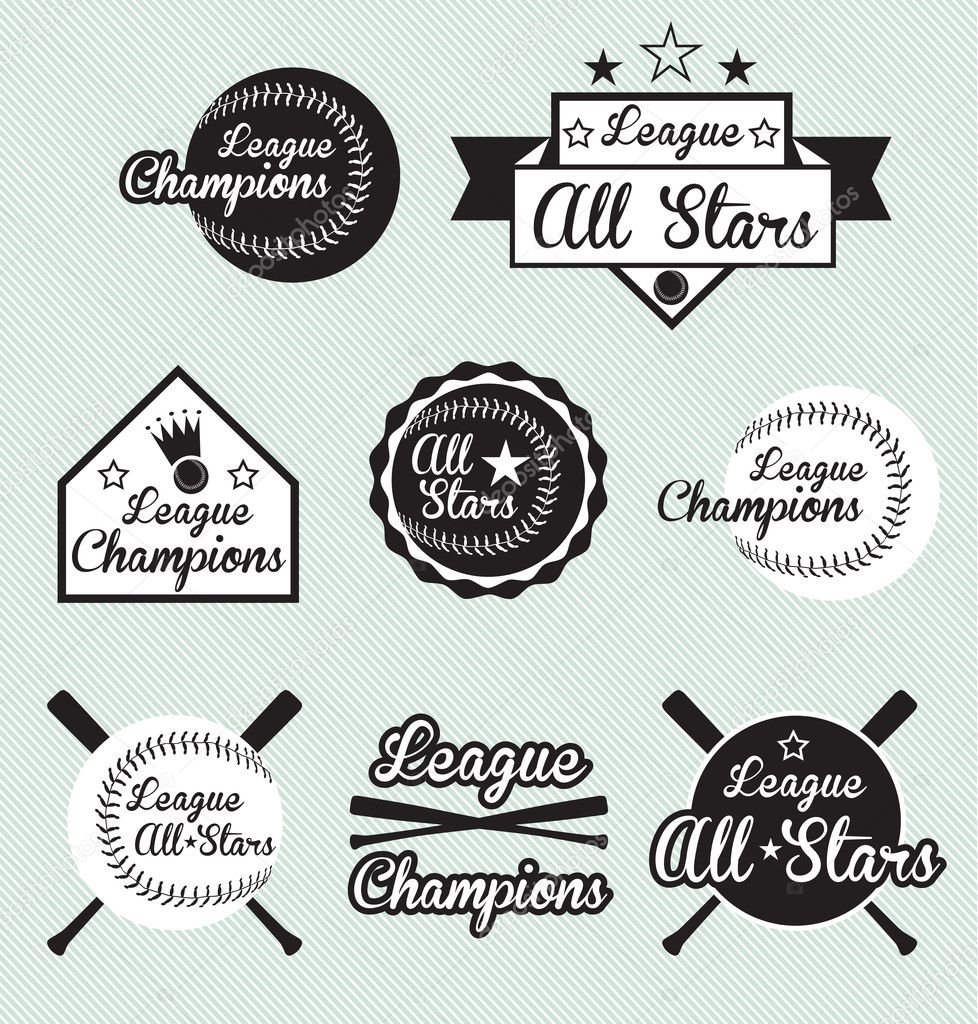 Vector Set of All Star and League Champions Labels