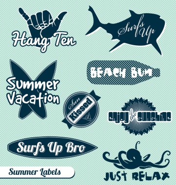 Vector Set: Surf Summer Labels clipart