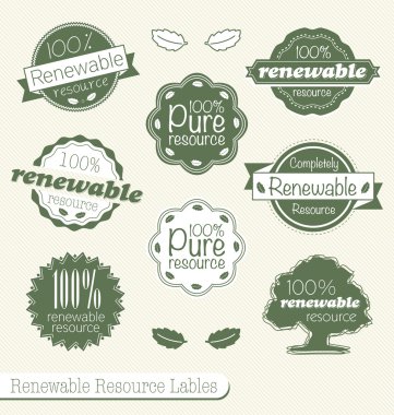 Vector Set: 100% Renewable Resource Labels clipart