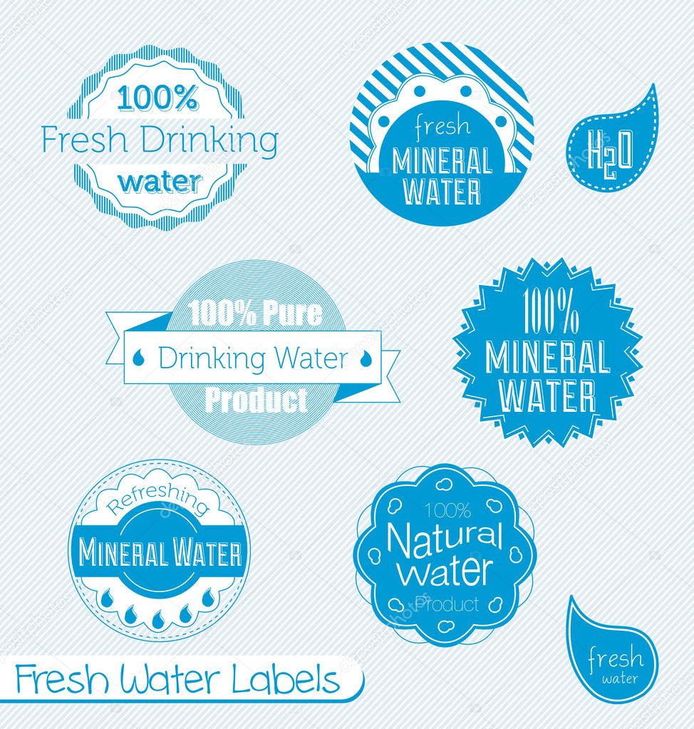 Vector Set: 100% Drinking Water Labels