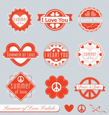 Vector Set: Summer of Love Labels clipart