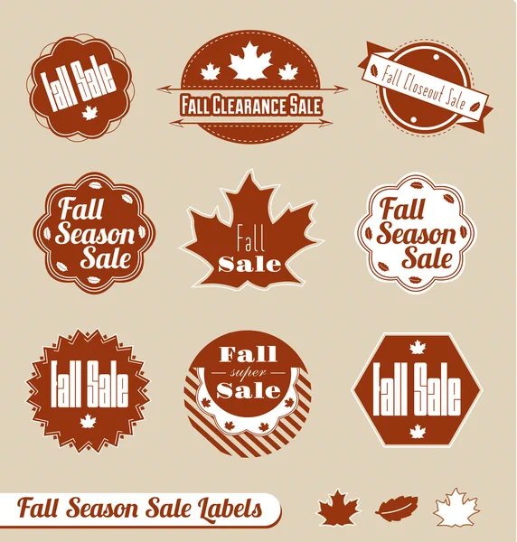 Vector Set: Fall Season Sale — Stock Vector