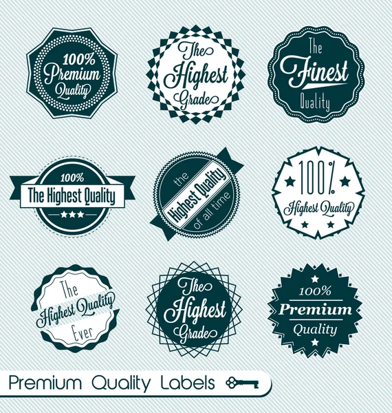 Набор векторов: Premium Quality Labels — стоковый вектор