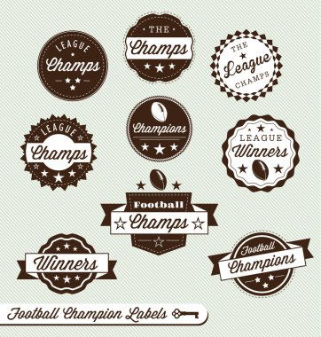 Vector Set: Football Champions Labels clipart