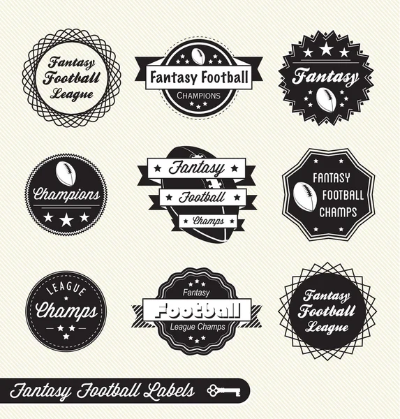 Ensemble vectoriel : Fantasy Football League Champion Labels — Image vectorielle