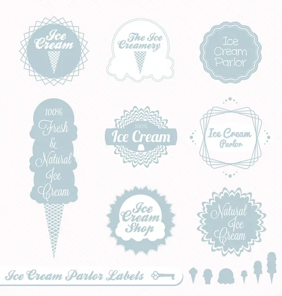 Set de vectores: Etiquetas de salón de helados Vectores De Stock Sin Royalties Gratis