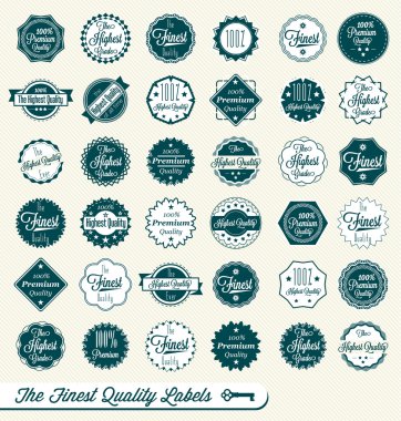 Vector Set: The Finest Quality Labels clipart