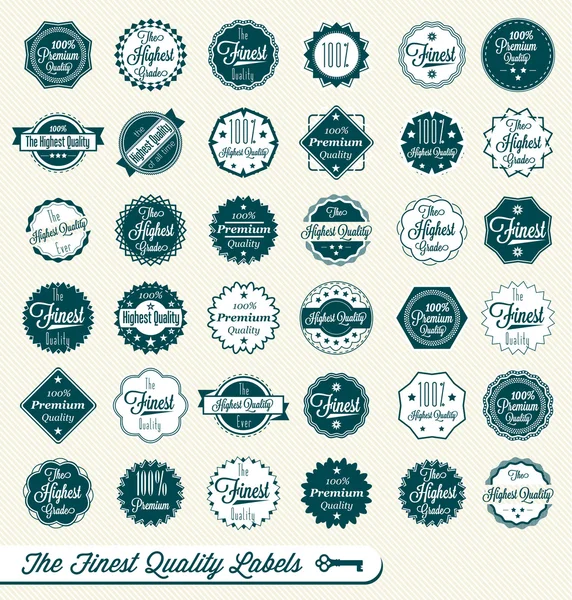 Vector Set: The Finest Quality Labels — Stock Vector