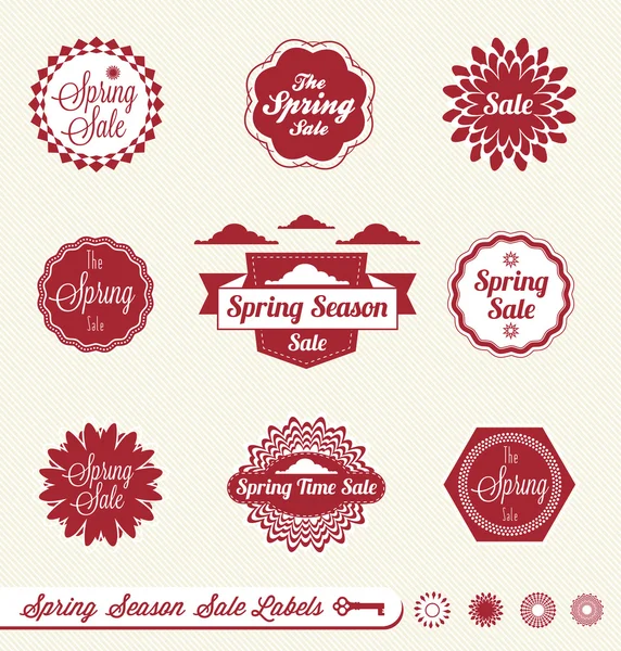 Vector Set: Spring Season Sale Labels — Stock Vector