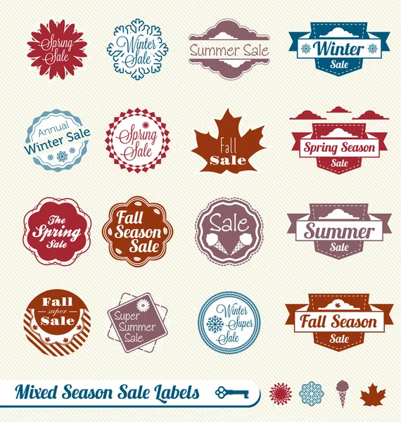 Vector Set: Mixed Shopping Sale Labels — Stock Vector