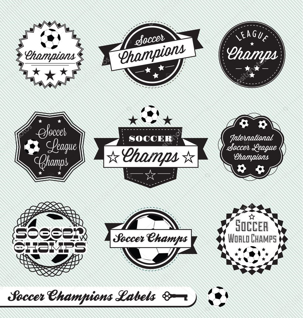 Vector Set: Soccer Champs Labels