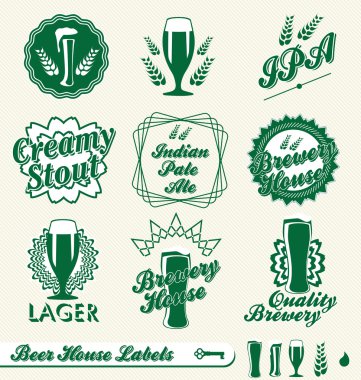 Vector Set: Brewery House Labels clipart