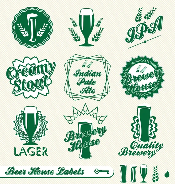 向量组的: 啤酒屋标签 — 图库矢量图片