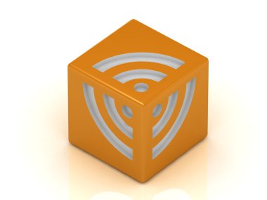 Kablosuz logo, 3d render