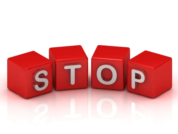 Cubes of red: Stop — Stock Photo, Image