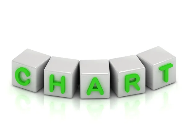 Chart text on white cubes — Stock Photo, Image