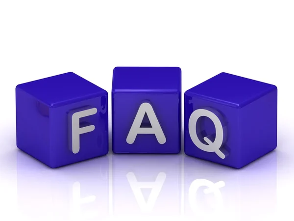 FAQ text on blue cubes — Stock Photo, Image