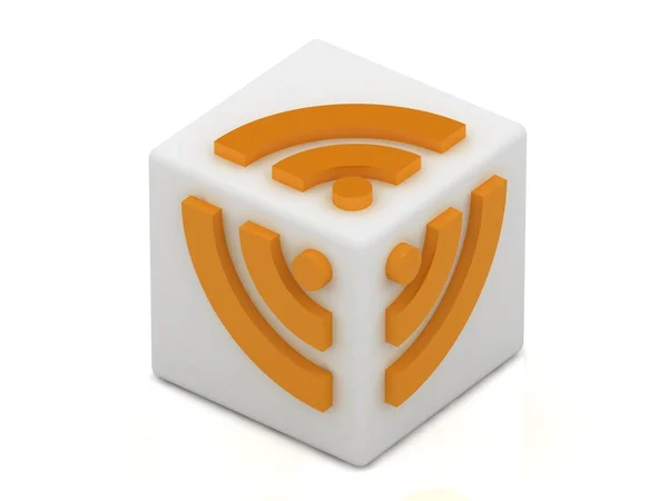 Kablosuz logo, 3d render — Stok fotoğraf