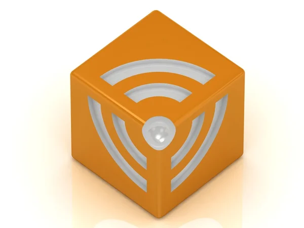 Κύβος σύμβολο RSS — Φωτογραφία Αρχείου
