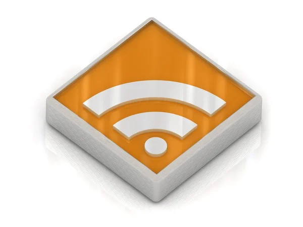 Kablosuz logo, 3d render — Stok fotoğraf