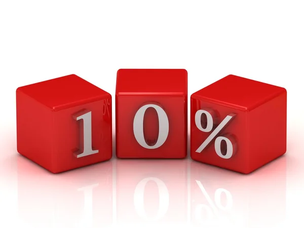 10 percent on cubes — Stock Photo, Image