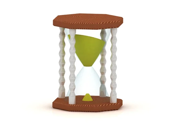 Clessidra di orologio di sabbia, illustrazione 3d — Foto Stock