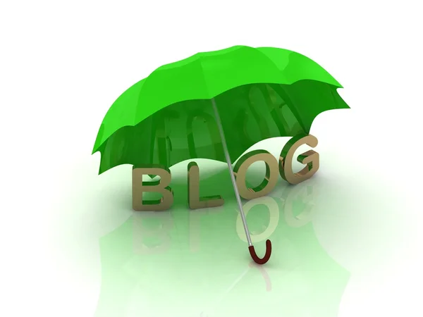Blog pod zielony parasol — Zdjęcie stockowe