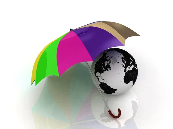 O globo sob a cor guarda-chuva — Fotografia de Stock