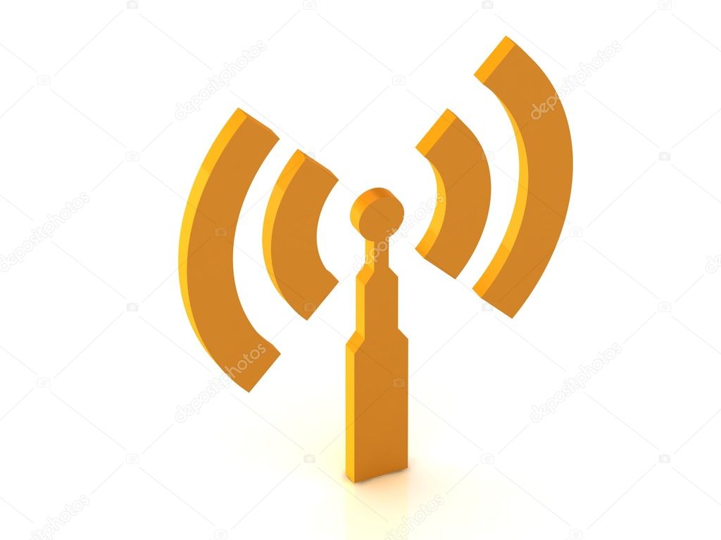 Wireless logo, 3D render