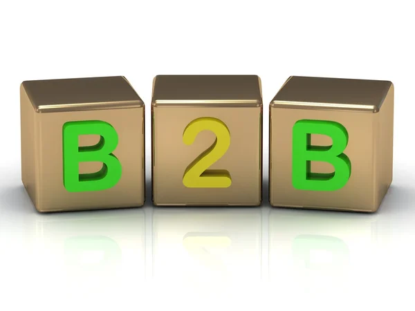 B2B business-to-business in bouwstenen — Stockfoto