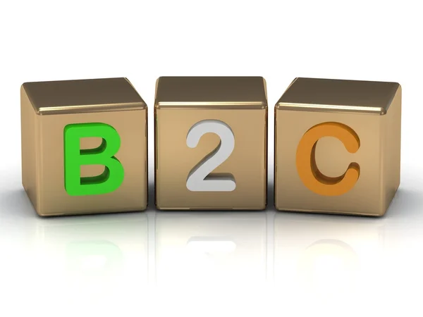 3d рендерингу B2C Business до символу споживача — стокове фото