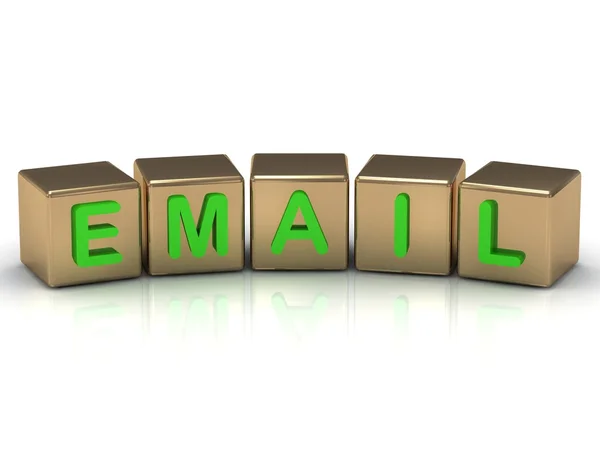 E-posta işareti altın küpleri — Stok fotoğraf