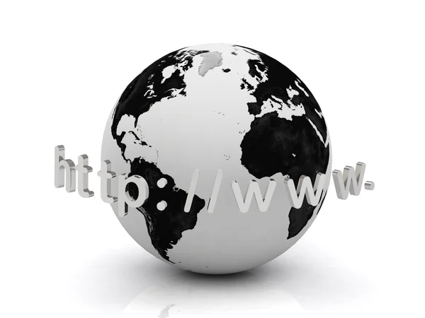 Www abstraction of the inscription around the earth — Stock Photo, Image