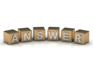 ANSWER inscription on the gold cubes clipart