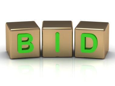 Bid the green inscription on the gold clipart